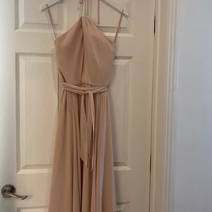 Amsale Colby Bridesmaid Dress in Fawn